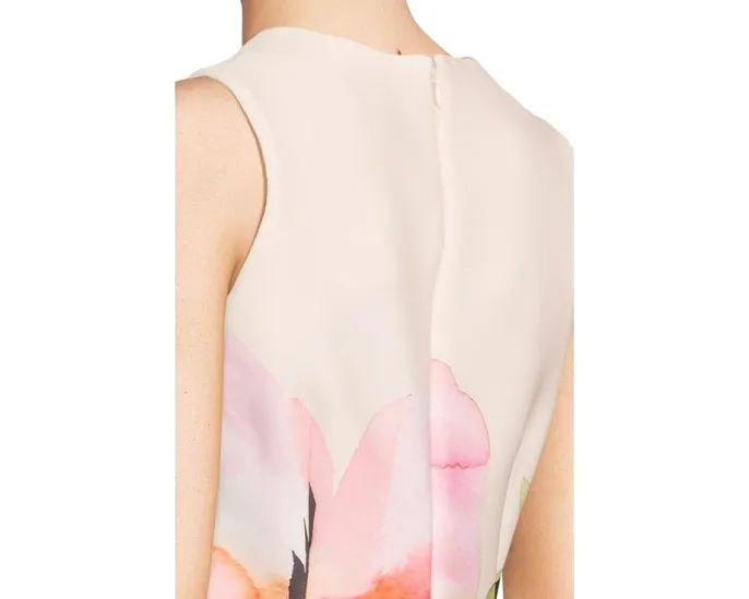 Платье Calvin Klein Scuba Foral Sheath с цветочным принтом и застежкой-молнией на спине