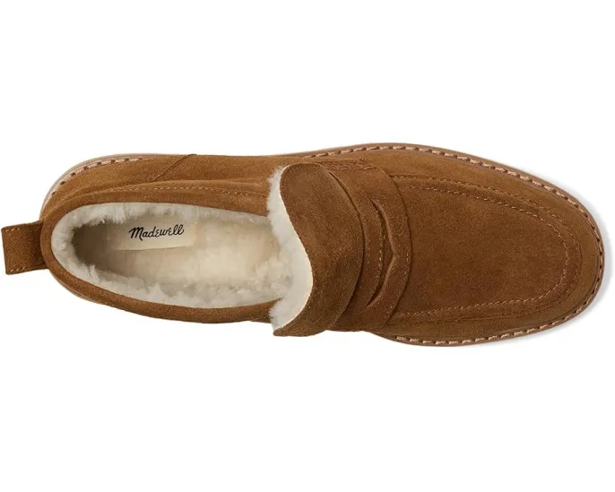 Ботинки Rory Lug Loafer Bootie из замши с овчиной и подошвой на протекторе Madewell