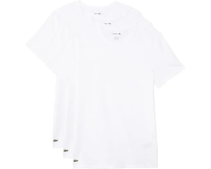 Футболки Lacoste с круглым вырезом приталенные 3 штуки