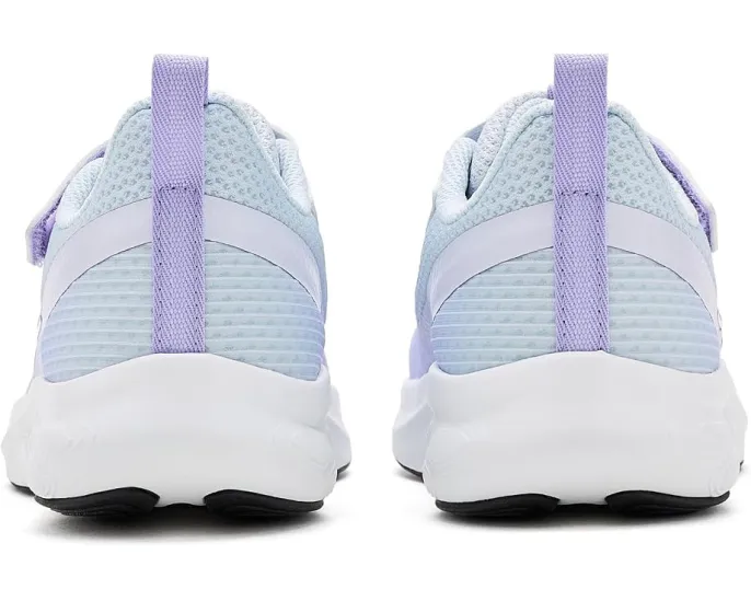 New Balance 625 детские кроссовки на липучках фиолетовые с дышащей сеткой