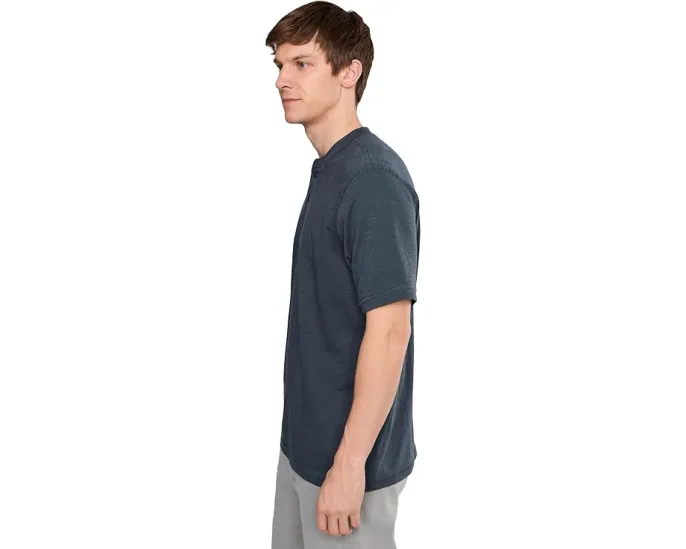 Футболка поло Faherty Short Sleeve Sunwashed Henley с вырезом и планкой