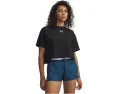 Футболка Under Armour Rival Boxy Tee Solid с укороченным кроем и принтом