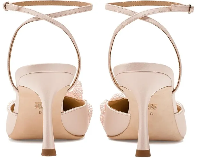 Туфли-лодочки Badgley Mischka Whitman с острым носком и жемчужным цветком на тонком каблуке