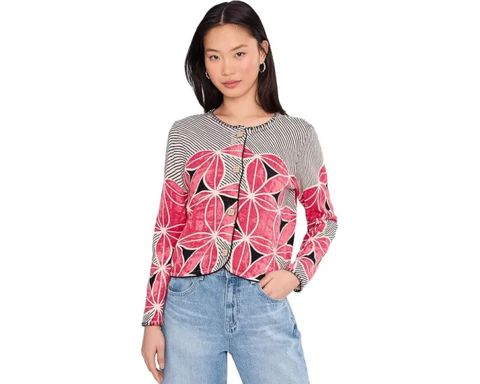 Кардиган NIC+ZOE Petite Gallery Walk с ручной печатью и абстрактным рисунком