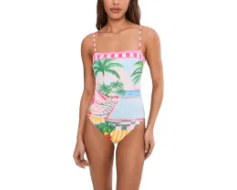 Цельный купальник BECCA Miami Beach Colette бандо с перекрестными лямками