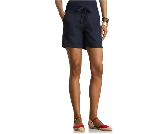 Шорты Linen Wide-Leg Drawcord из льна с кулиской Lauren Ralph Lauren