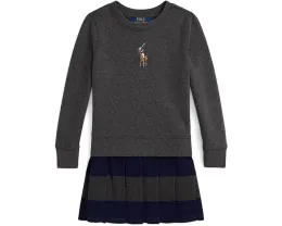 Платье-толстовка для девочки Polo Ralph Lauren Kids из флиса с принтом Big Pony