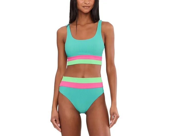 Бикини Beach Riot Heidi Bottom с цветными блоками и ребристой тканью