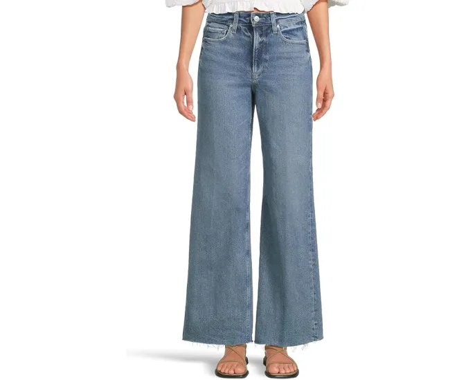 Джинсы Paige Anessa с необработанным краем и широкими штанинами