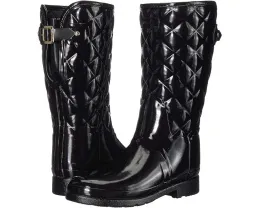 Резиновые сапоги Hunter Refined Gloss Quilt Short с глянцевым покрытием и стежкой