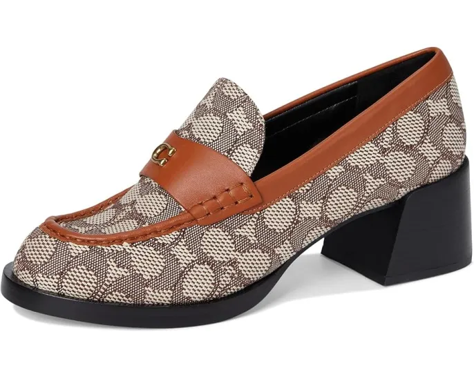 COACH Лоферы Natalie из текстильного жаккарда с квадратным каблуком