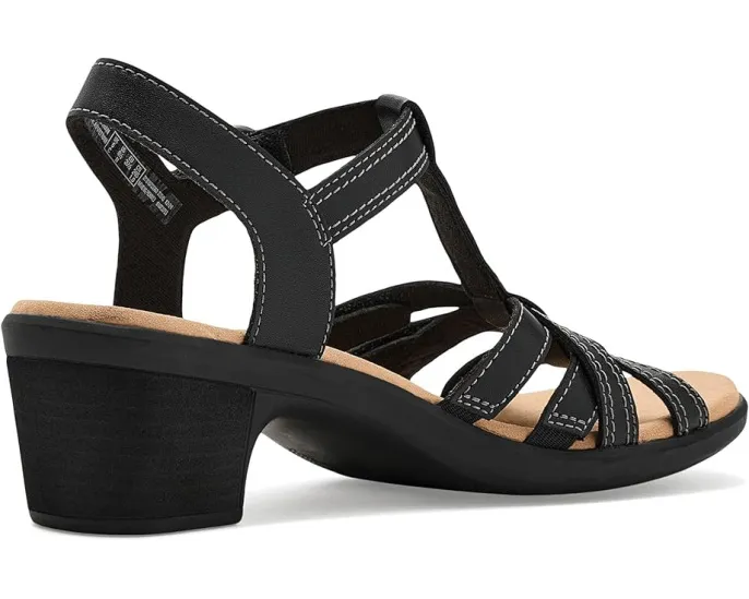 Сандалии Emily 2 Rose Clarks на квадратном каблуке с ремешками и стелькой Ultimate Comfort
