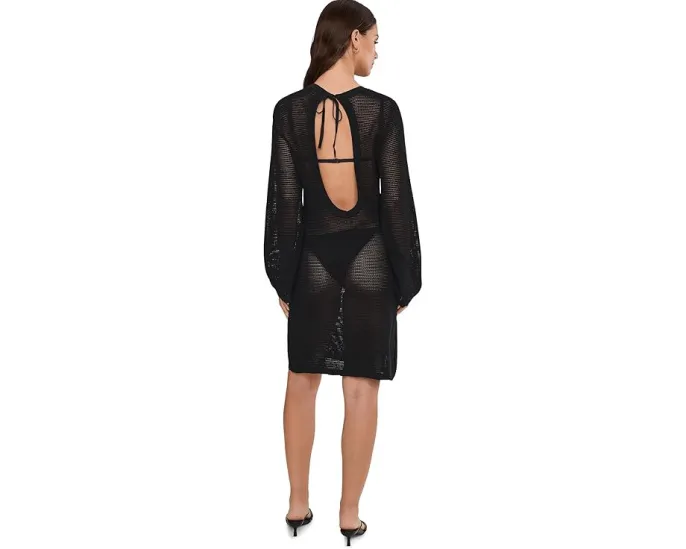 Пляжное платье-накидка Seafolly Beach Edit из сетки с длинными рукавами