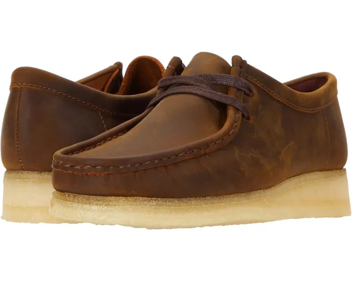 Clarks Wallabee мокасины на шнуровке с подошвой из натурального крепа