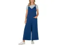 Комбинезон Wide Leg Crop Jumpsuit от Liverpool Los Angeles с регулируемыми бретелями голубой