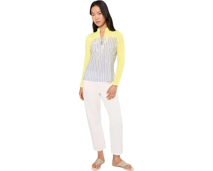 Jamie Sadock футболка с длинным рукавом и молнией на четверть в эффекте капель