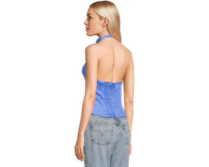 Trina Turk Топ Lanika на запах из сатина с запахом на шее