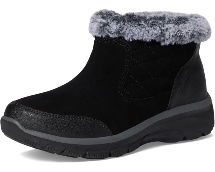 SKECHERS Easy Going ботинки без шнуровки с стеганым голенищем и искусственным мехом