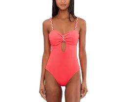 Цельный купальник BECCA Modern Edge с бандо и рельефной резинкой