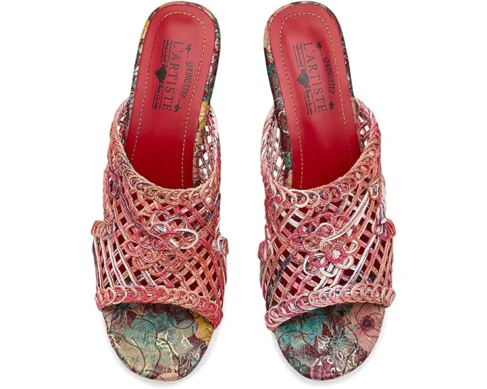 L'Artiste by Spring Step Сандалии Lacyloops с макраме и прозрачным каблуком