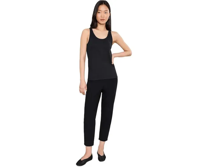 Узкие укороченные брюки Washable Stretch Crepe с разрезом сзади Eileen Fisher