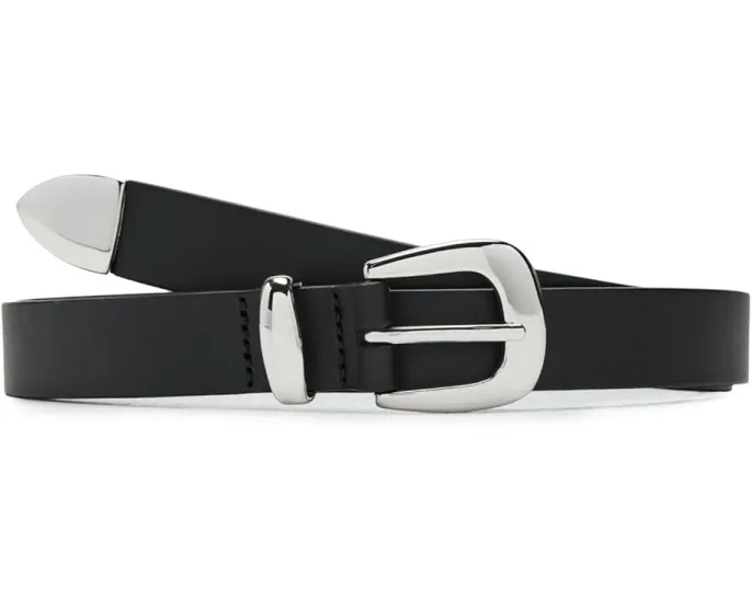 Узкий кожаный ремень Madewell Skinny Leather Western с металлической пряжкой