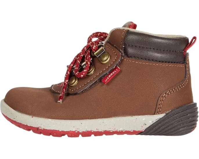 Детские ботинки Merrell Kids Bare Steps Boots 2.0 на шнуровке с кожаным верхом