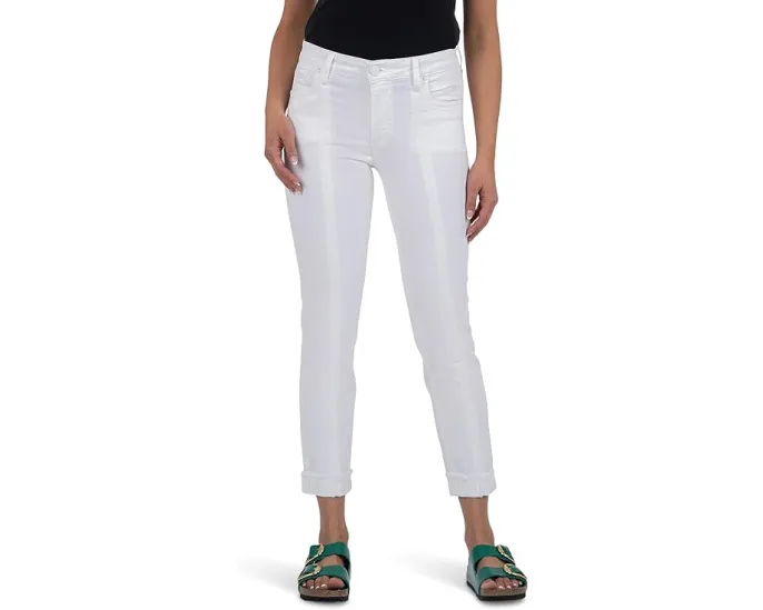 Джинсы KUT from the Kloth Amy Crop с прямыми штанинами и рельефными швами