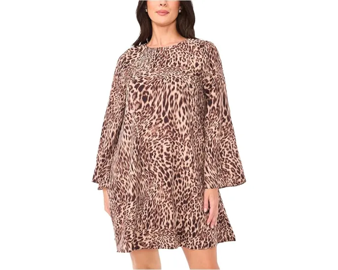 Миди-платье с расклешенными рукавами и силуэтом трапеция от Vince Camuto