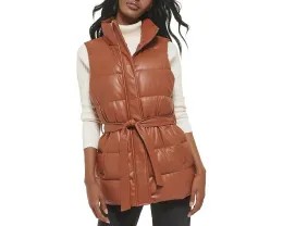 Levi's жилет Vegan Leather Puffer из веганской кожи с поясом