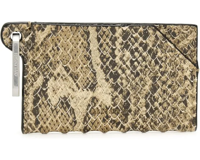 Кардхолдер AllSaints Hex Snake с карабином и тиснением под змею