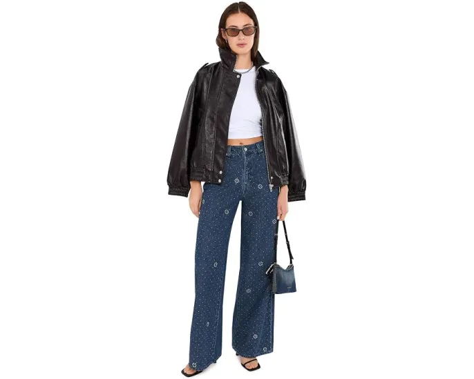 DAZE Wanderer Mid-Rise Palazzo джинсы с широкими брюками Glimmer