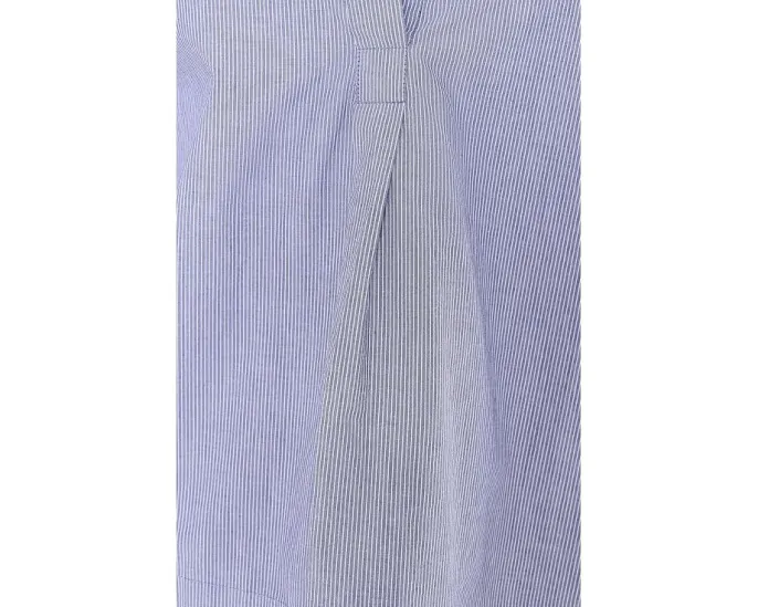 Топ Eileen Fisher с воротником классического стиля из полосатого поплина