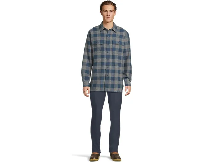 Рубашка L.L.Bean из замши в клетку традиционного кроя