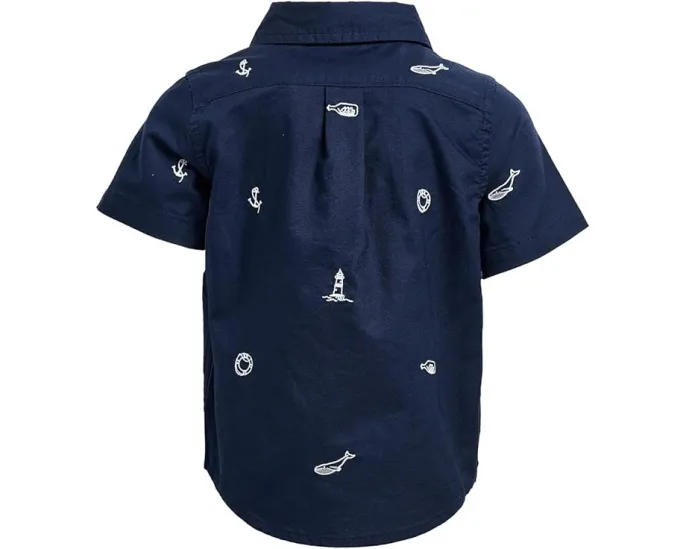 Детская рубашка Janie and Jack Embroidered Woven с коротким рукавом и вышивкой