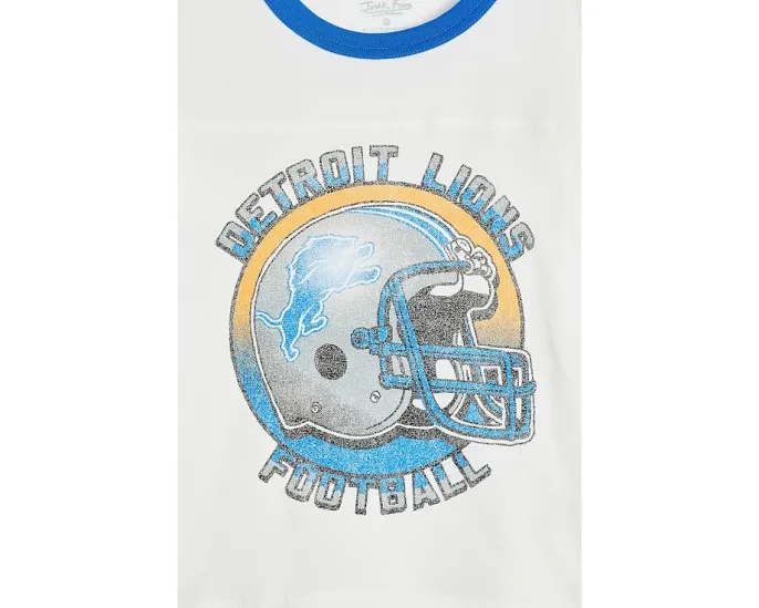 Футболка NFL Detroit Lions с полосатым ярмом Ringer Junk Food Clothing Kids