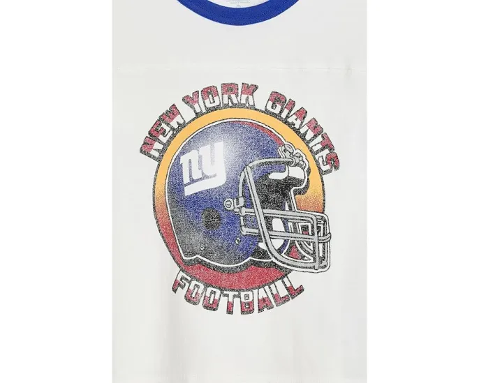 Футболка NFL New York Giants с полосатым ярмом Ringer Junk Food Clothing Kids