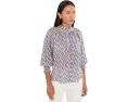 Рубашка NIC+ZOE Petite Sideways Cotton Crinkle с принтом