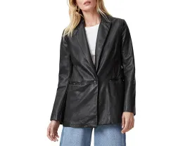 Кожаный блейзер AllSaints Deri с лацканами и длинным рукавом