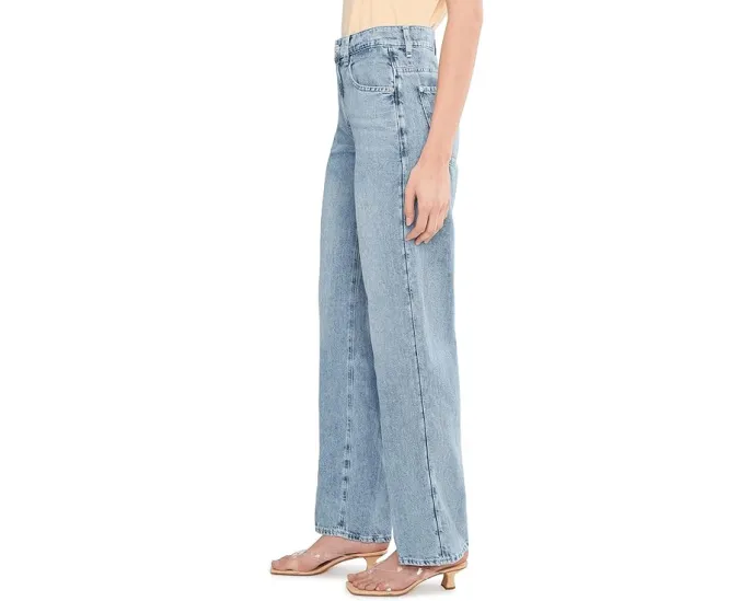 Джинсы 7 For All Mankind Stovepipe Straight с высокой посадкой из смеси хлопка и льна