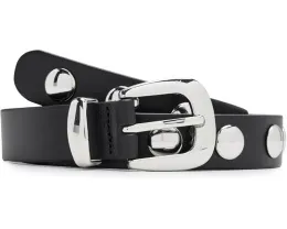 Кожаный ремень Clean Western с клепками из замши Madewell