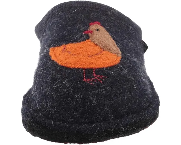 Тапочки Haflinger Gallina с вышивкой курицы и цыплят на войлочном верх
