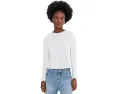 Укороченная футболка Lilla P Cropped Boyfriend с длинным рукавом и свободным кроем