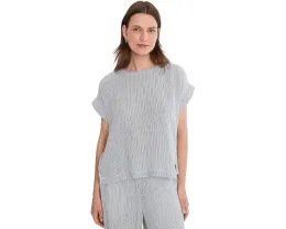 Топ Eileen Fisher из полосатого органического хлопка с круглым вырезом