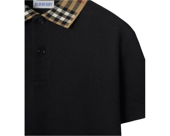 Burberry Kids поло Johane Check Collar для детей с воротником в клетку