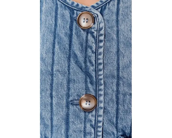 Blank NYC стеганая джинсовая куртка Bottomless Brunch с вертикальными полосами