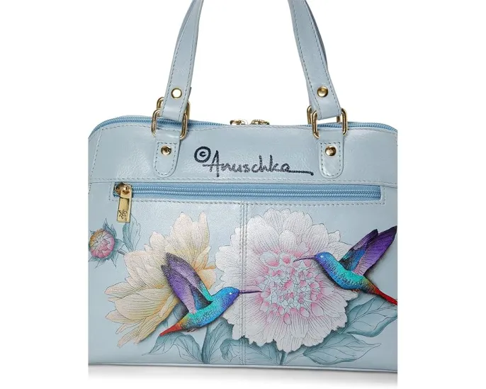 Сумка Anuschka Wide Organizer Satchel 695 с ручной росписью и множеством отделений