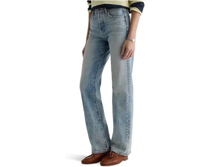 Джинсы AG Jeans Sydney Mid-Rise Stovepipe с прямым узким кроем и застежкой на пуговицы