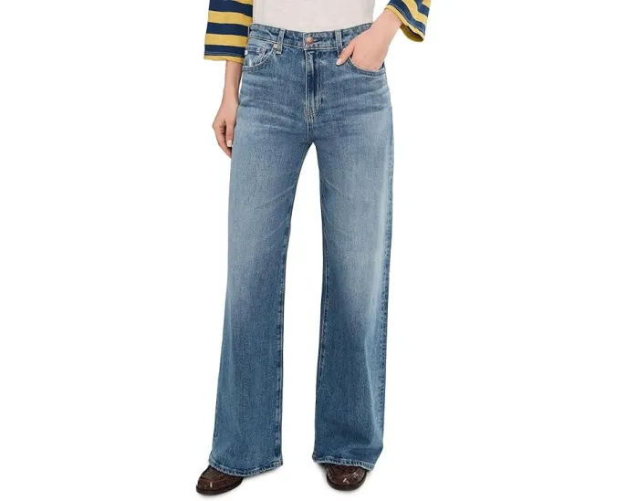 Широкие джинсы AG Jeans Saige Mid-Rise с завышенной талией