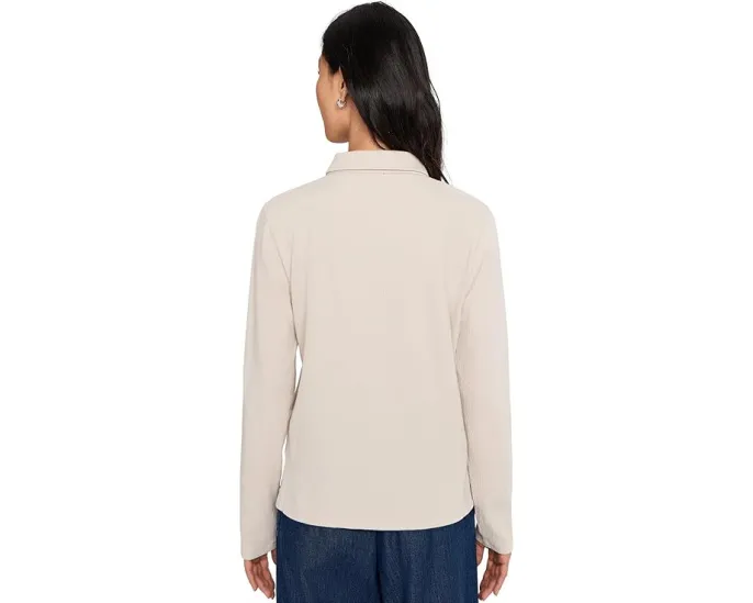 Топ с застежкой хенли из плиссированного джерси Eileen Fisher